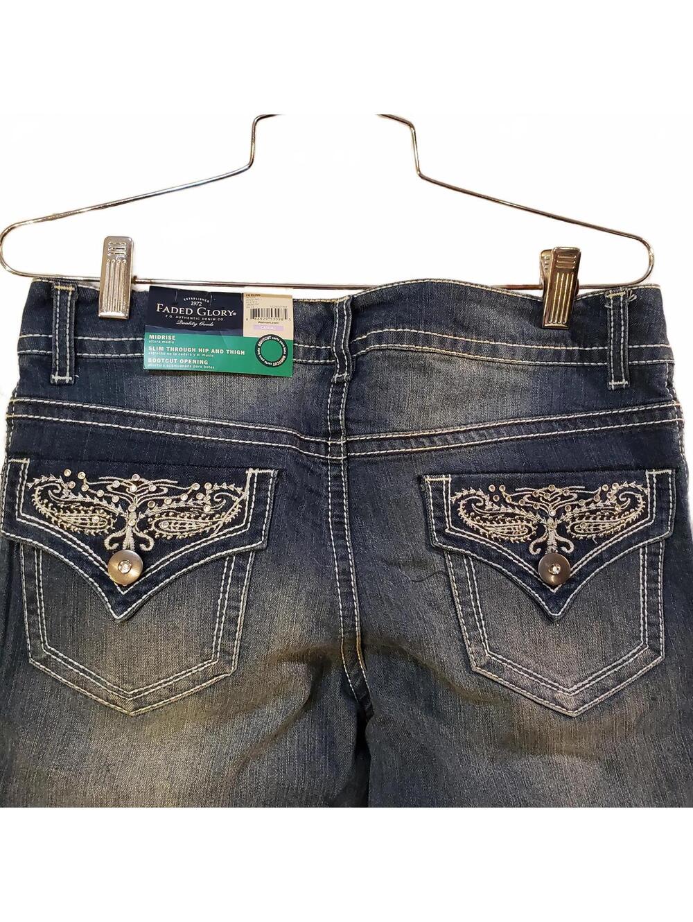 Faded Glory Women's Bootcut Jeans Embroidered Back Pockets
